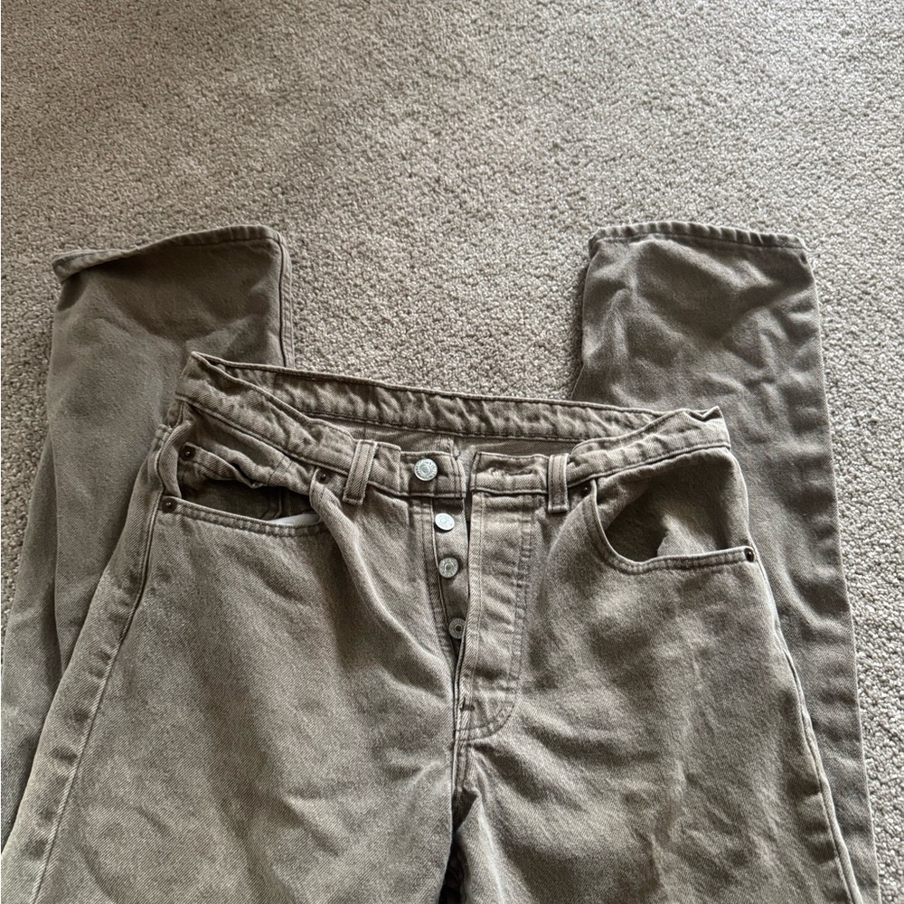 Levi’s Button Up Green Straight Jeans